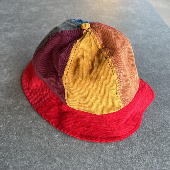 Camp High Hat Bucket Fitted One Size Multicolor Corduroy Patchwork Made USA Mens